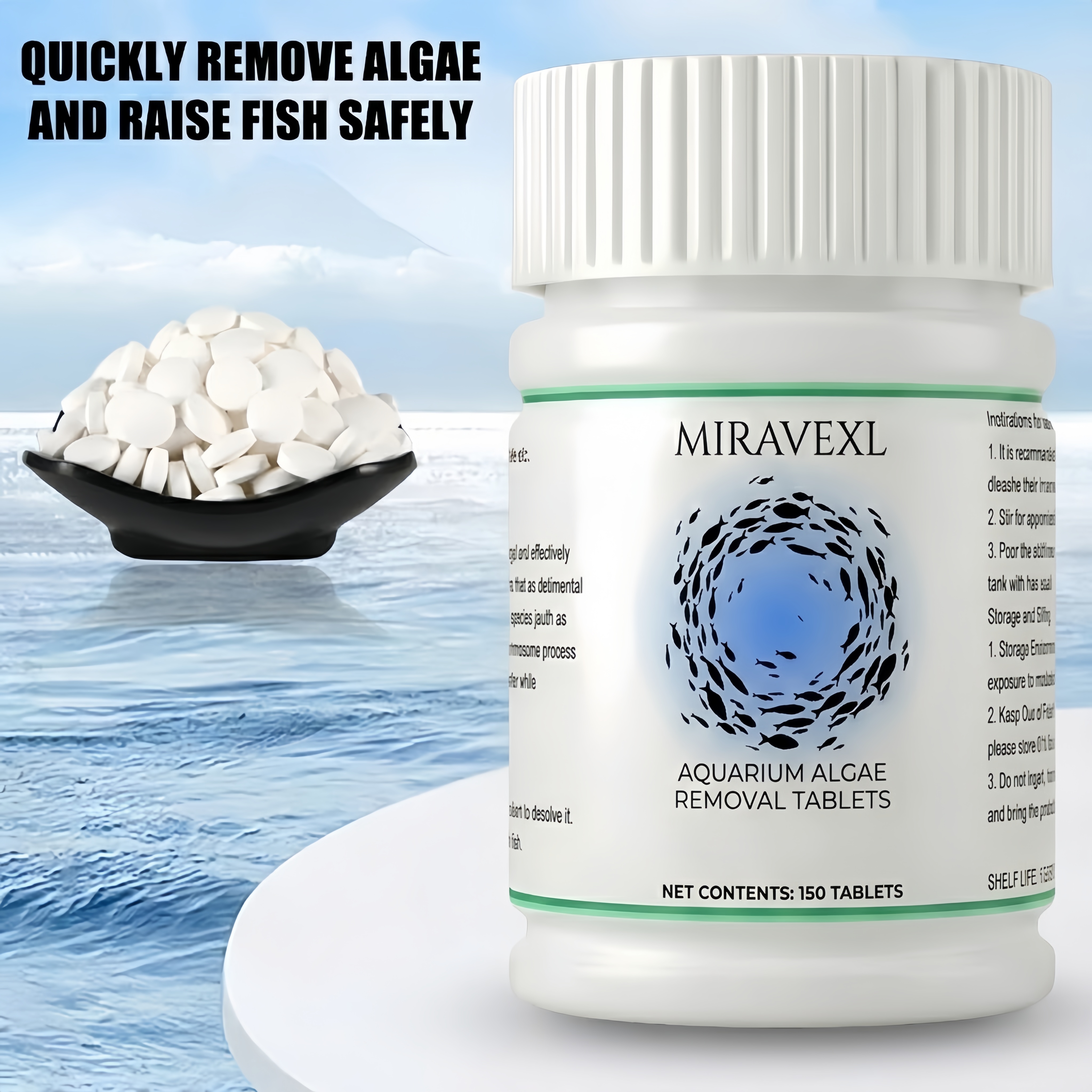 Aquarium Plant Vitamins - MIRAVEXL Aquarium Algae Removal Tablets, Fast-Acting