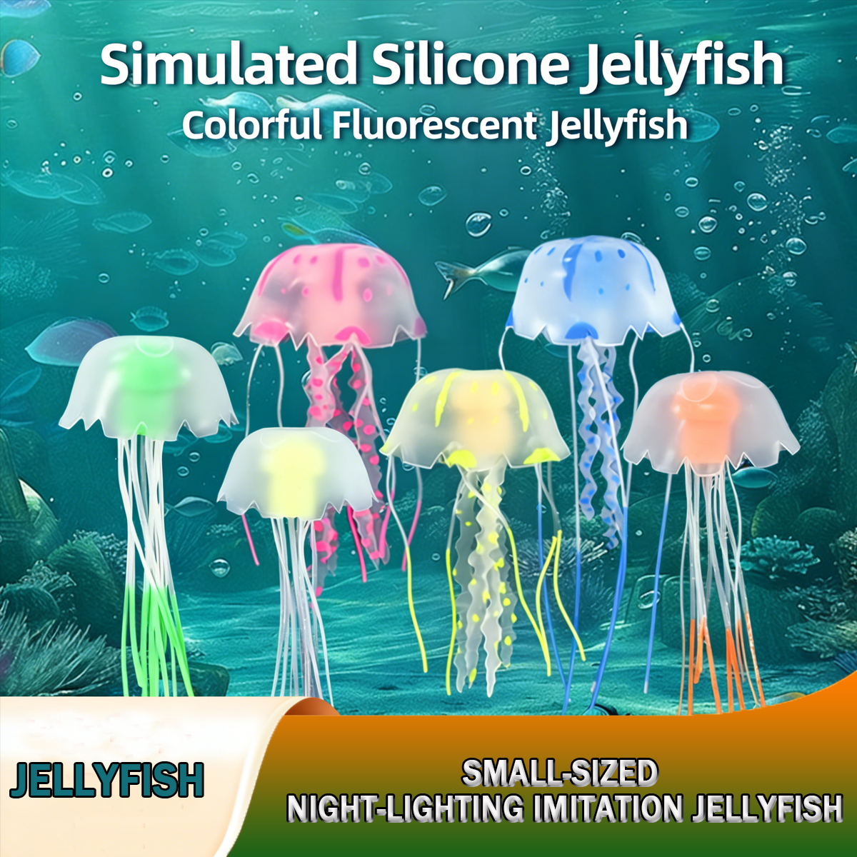 Aquarium Plant Gel - 3 Pcs Glowing Jellyfish Fish Tank