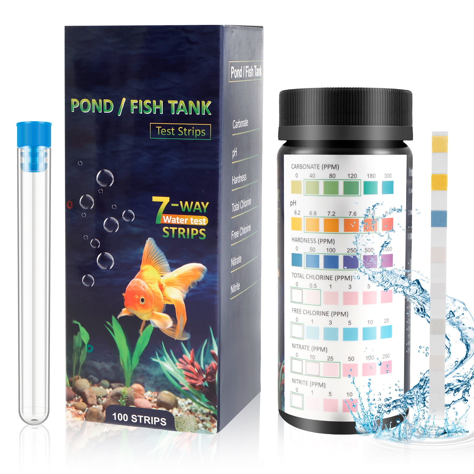 Planted Aquarium Test Kit - 100Pcs 7 in 1 Aquarium Test