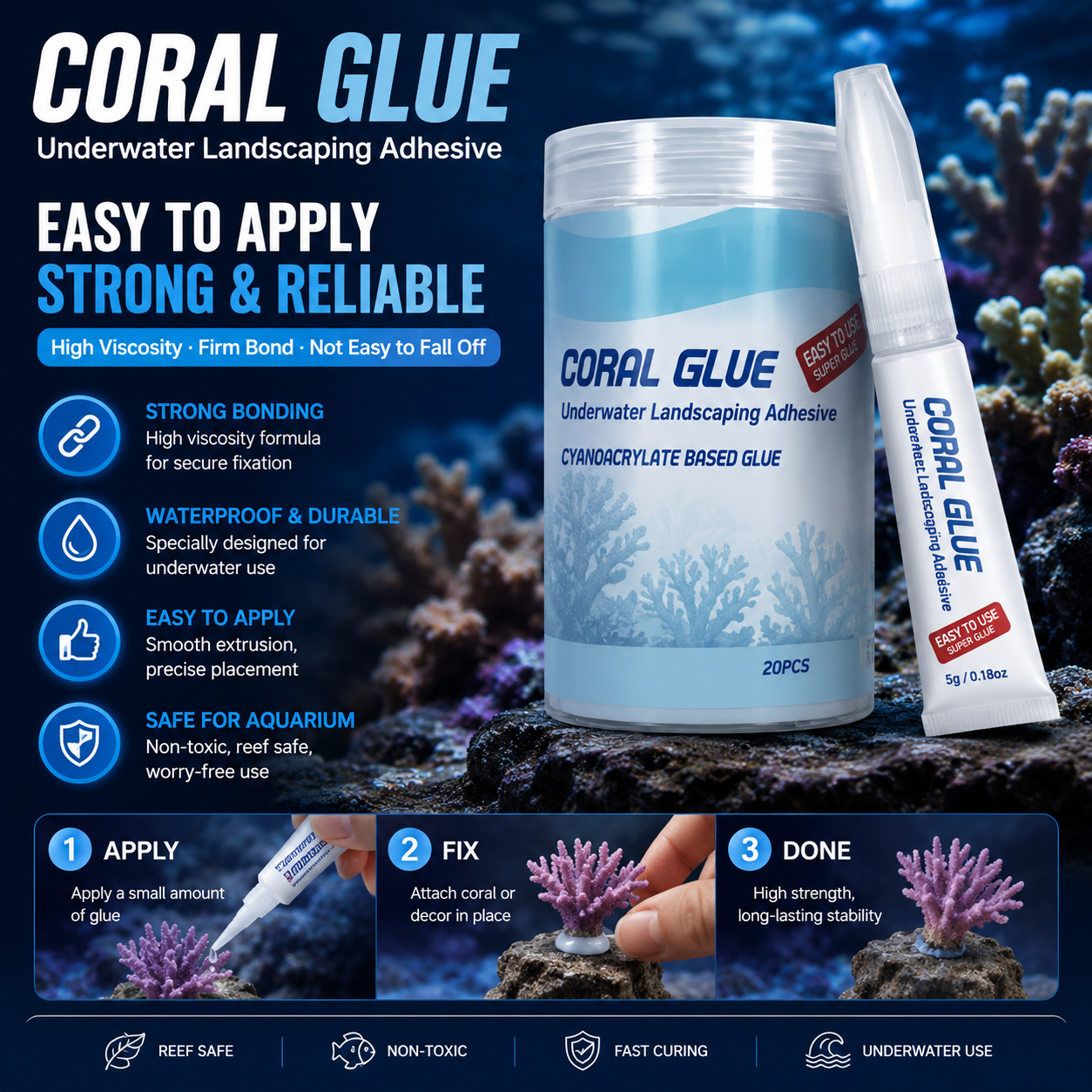 Aquarium Instant Coral Glue 20 - Aquarium Plant Gel recension och pris