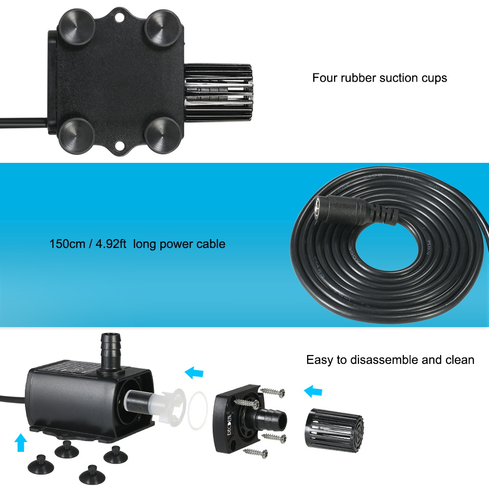 Ultra-quiet Mini DC12V 6W Brus - Aquarium Plant Gel recension och pris