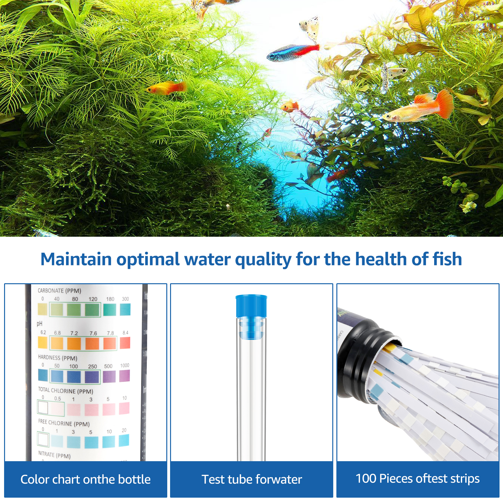 100Pcs 7 in 1 Aquarium Test St - Planted Aquarium Test Kit recension och pris